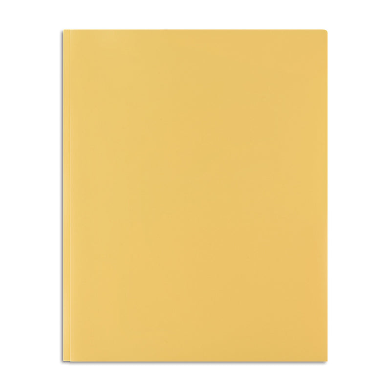 Staples Matte 2-Pocket Plastic Portfolio Folder with Fasteners, Yellow (55475)