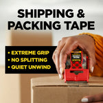 Scotch Box Lock Heavy Duty Packing Tape with Dispenser, 1.88" x 22.2 yds., Clear (195)