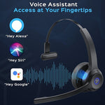 Treblab C7 Noise Canceling Bluetooth Stereo Computer Headset, Black