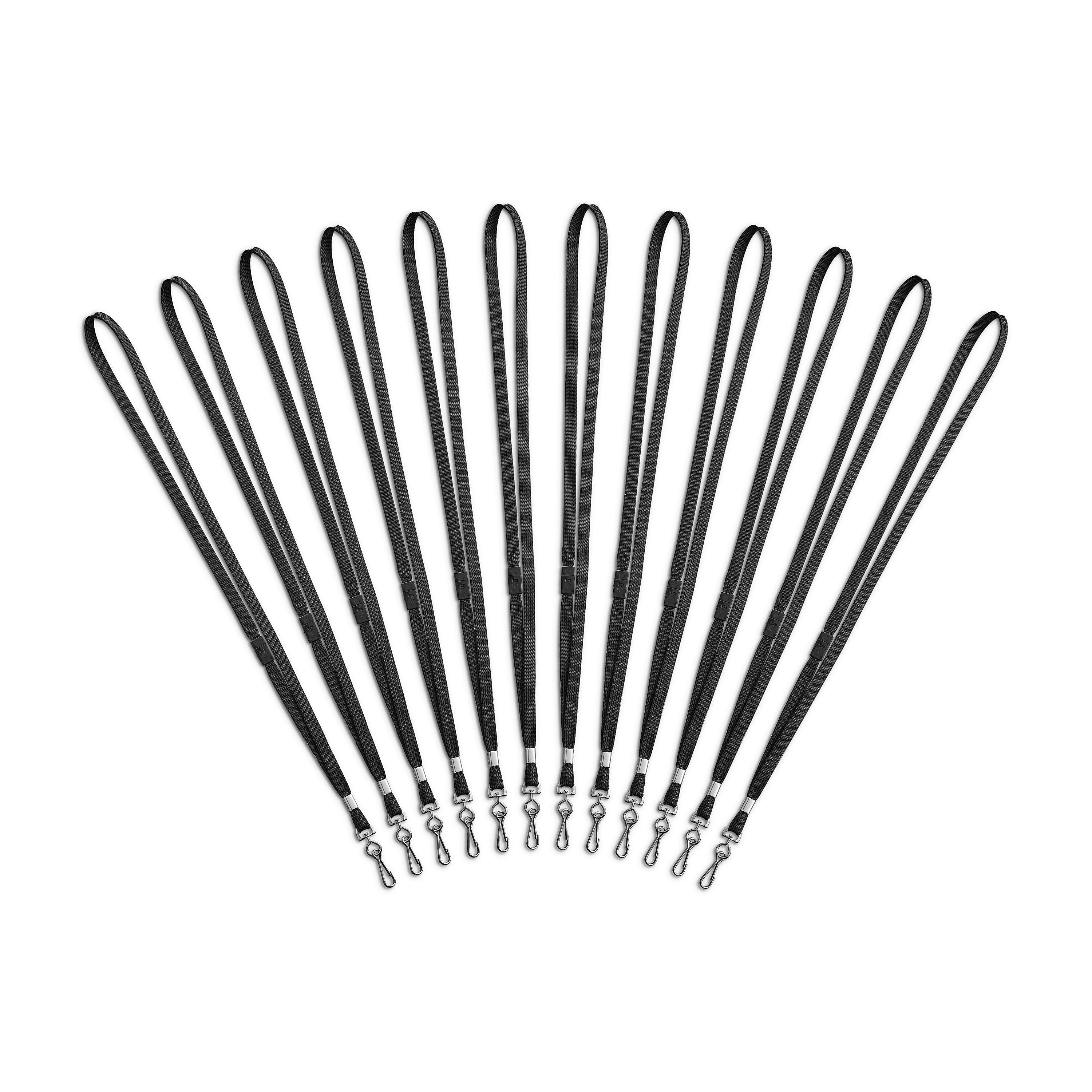 Staples Breakaway Lanyards, 36" Length, Nylon, Black, 12/Pack (18910)