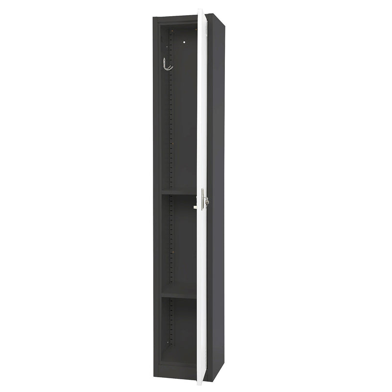 AdirOffice 72" Single Tier Black and White Storage Locker (ADI629-201-B-W)