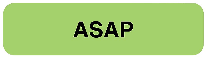 ASAP Label, 1-1/4" x 5/16"