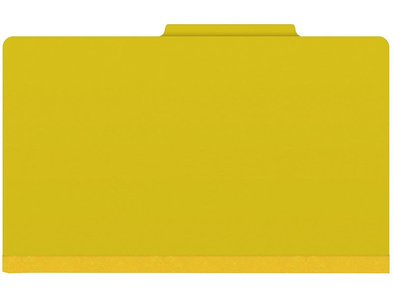 Medical Arts Press Pressboard Classification Folder, 1 Divider, 2" Expansion, Legal Size, Yellow, 10/Box