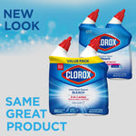 Clorox Disinfecting Toilet Bowl Cleaner with Bleach, Rain Clean Scent, 24 Oz., 2/Pack (00273)