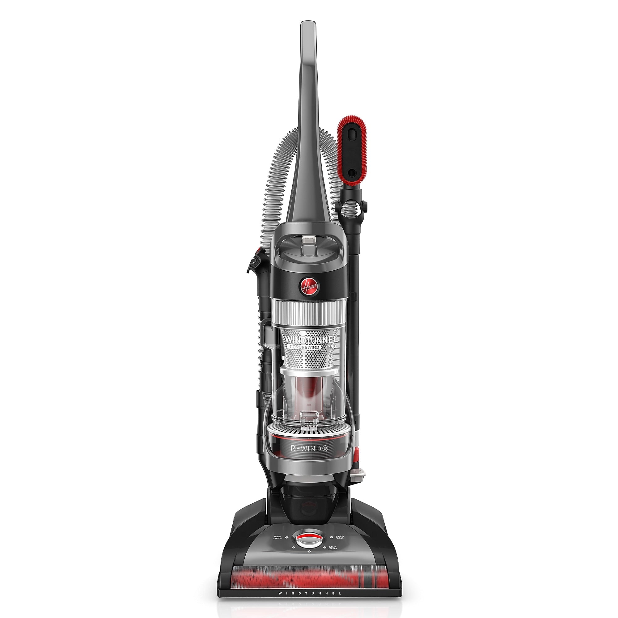 Hoover WindTunnel Cord Rewind Pro Upright Vacuum Cleaner, Bagless, Gray (UH71300V)