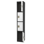 AdirOffice 72" 4-Tier Black and White Storage Locker, 4/Pack (ADI629-204-B-W-PKG-4)