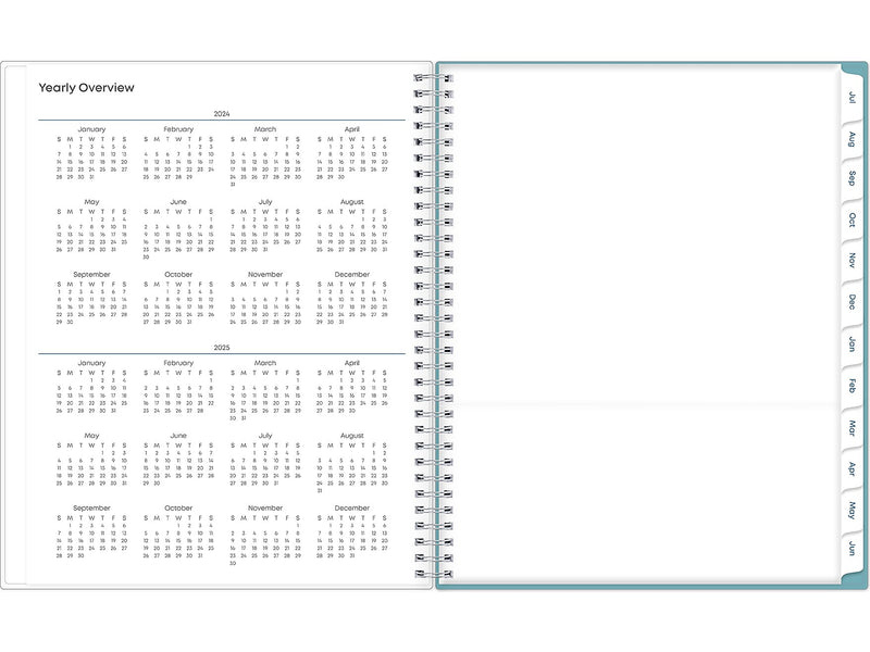 2024-2025 Blue Sky Teacher Lesson Dots 8.5" x 11" Academic Weekly & Monthly Planner, Plastic Cover, Multicolor (100330-A25)