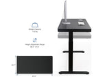FlexiSpot EW8 48"W Rectangular Adjustable Metal Standing Desk, Black (EW8B)