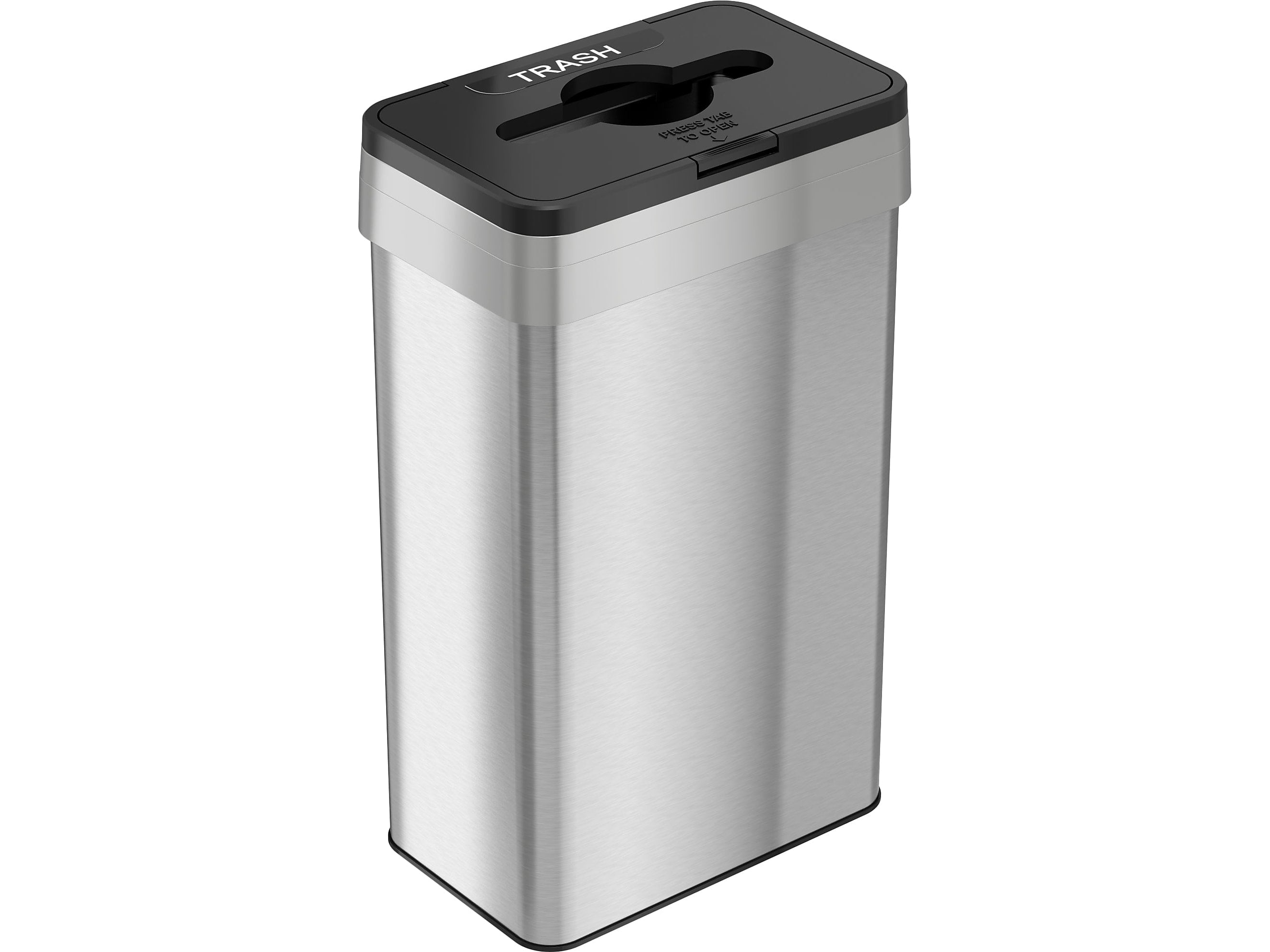 HLS Commercial Stainless Steel Trash Can, 21-Gallon, Black/Silver (HLS21UOTTRS)