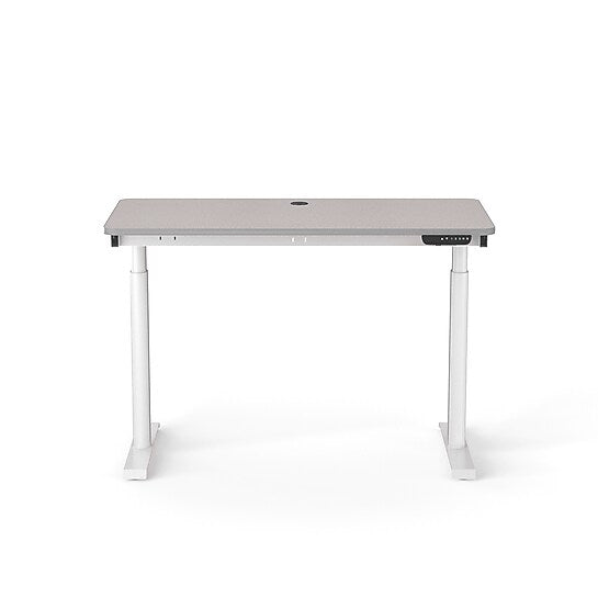 VersaDesk PowerLift 48"W Electric Rectangular Adjustable Standing Desk, Grey/White (PLSDR4824-WG-APP)