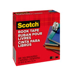 Scotch Book Transparent Clear Tape, 1.5" x 15 yds., 3" Core, Transparent (845)