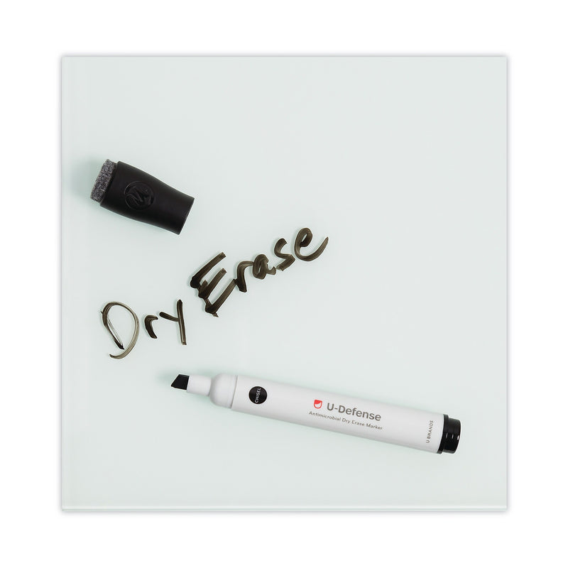 U Brands U-Defense Dry-Erase Markers, Broad Chisel Tip, Black, 12/Pack