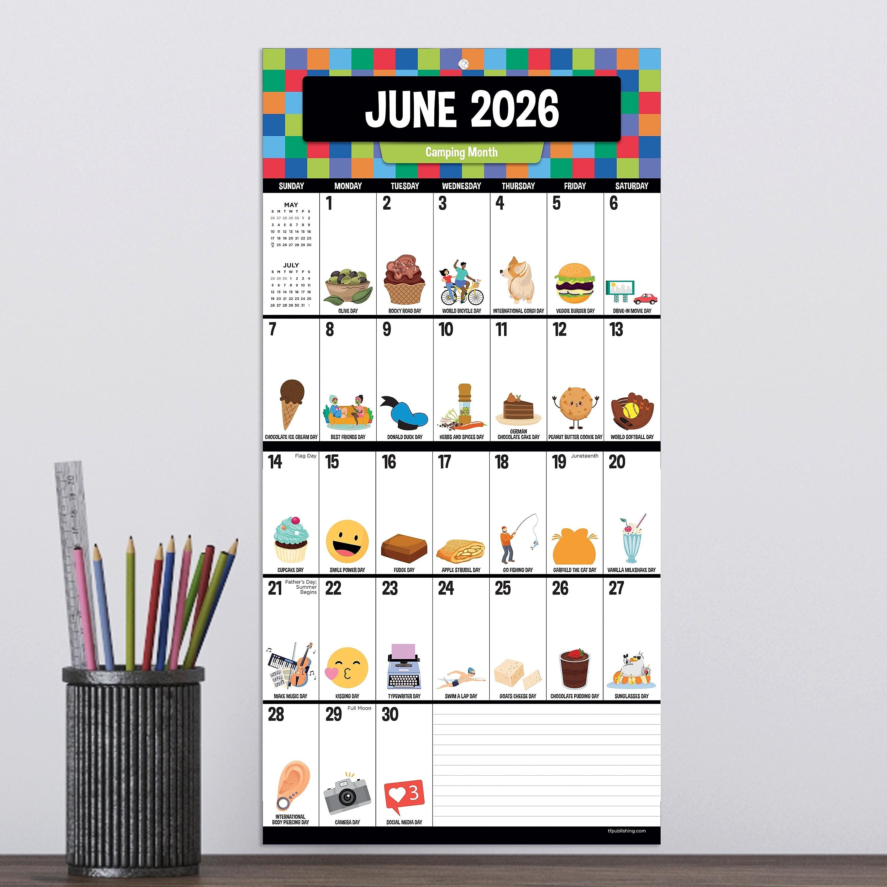 2026 TF Publishing 12" x 17" TF Publishing 7" x 7" Every Day's A Holiday Mini Calendar 26-2103