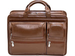 McKlein Hubbard Leather Briefcase, Laptop Compatible, Brown (88434)