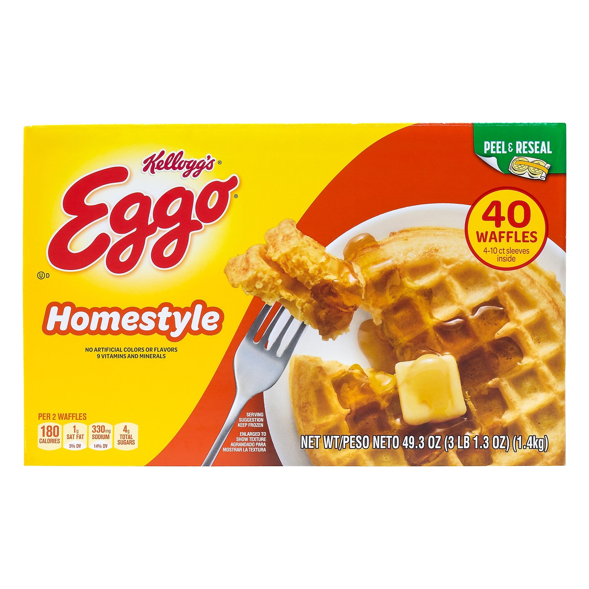 Eggo Homestyle Waffles, 49.3 oz., 40/Pack (220-02471)