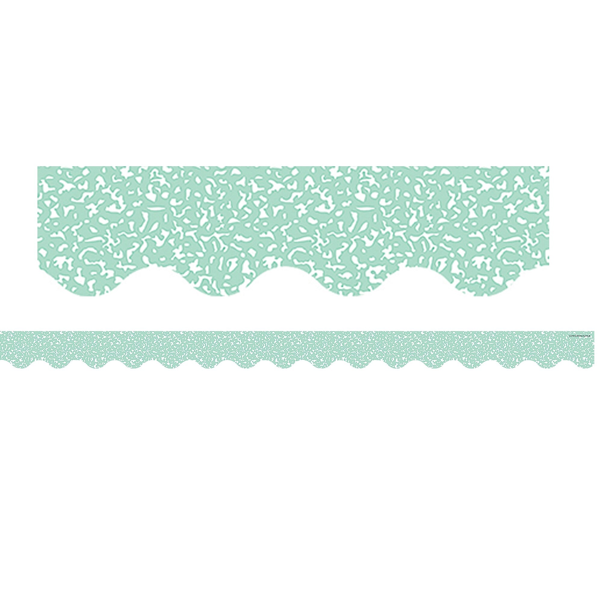 Teacher Created Resources Border Trim, 2.19" x 2.92', Composition Green Scalloped, 12/Pack, 6 Packs/Bundle (TCR9314-6)