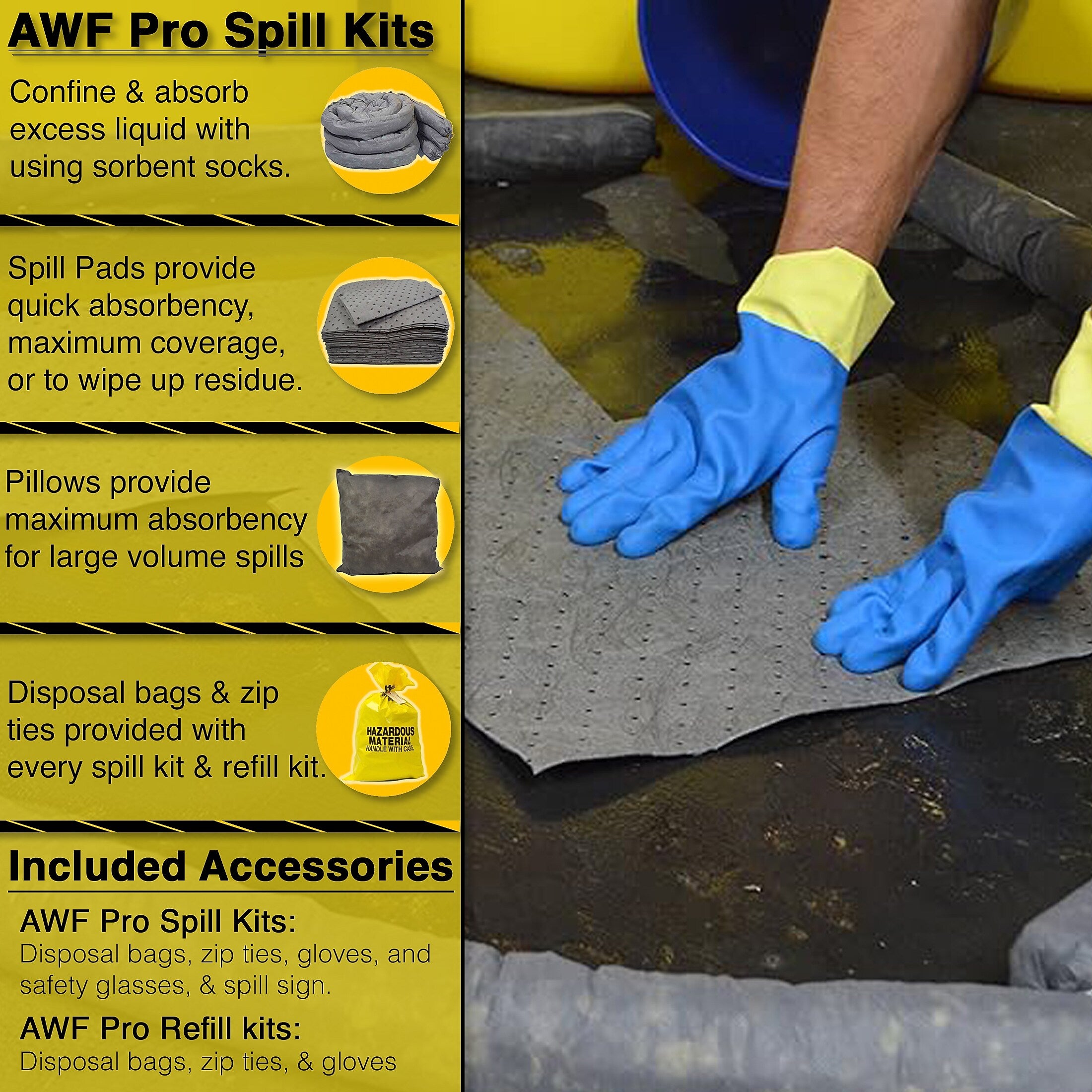 AWF Pro Universal Spill Kit Refill, 56 Pieces (KTSK 10205-RT)