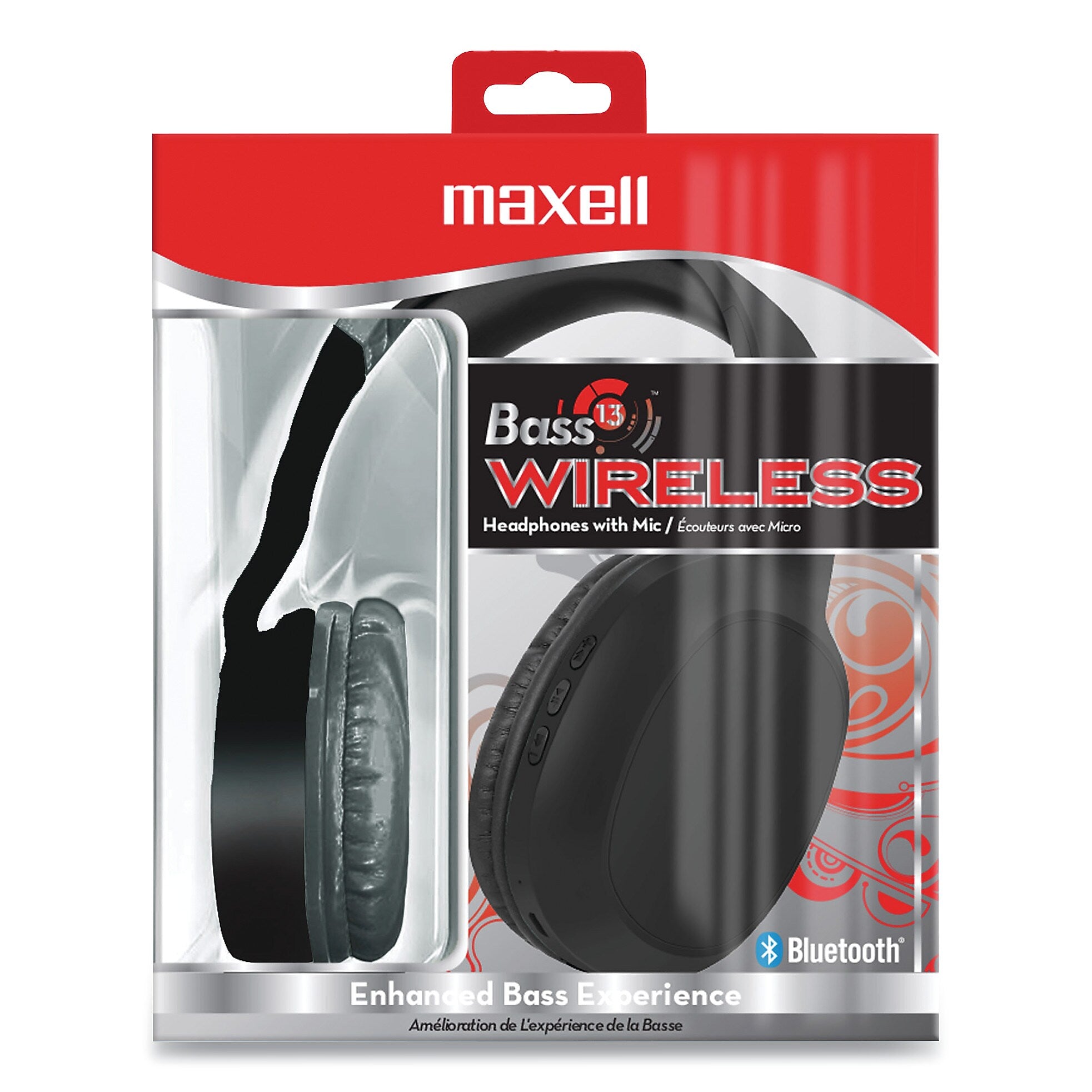 Maxell Bass 13 Wireless Over-Ear Bluetooth Headphones, Black (MAX199793)