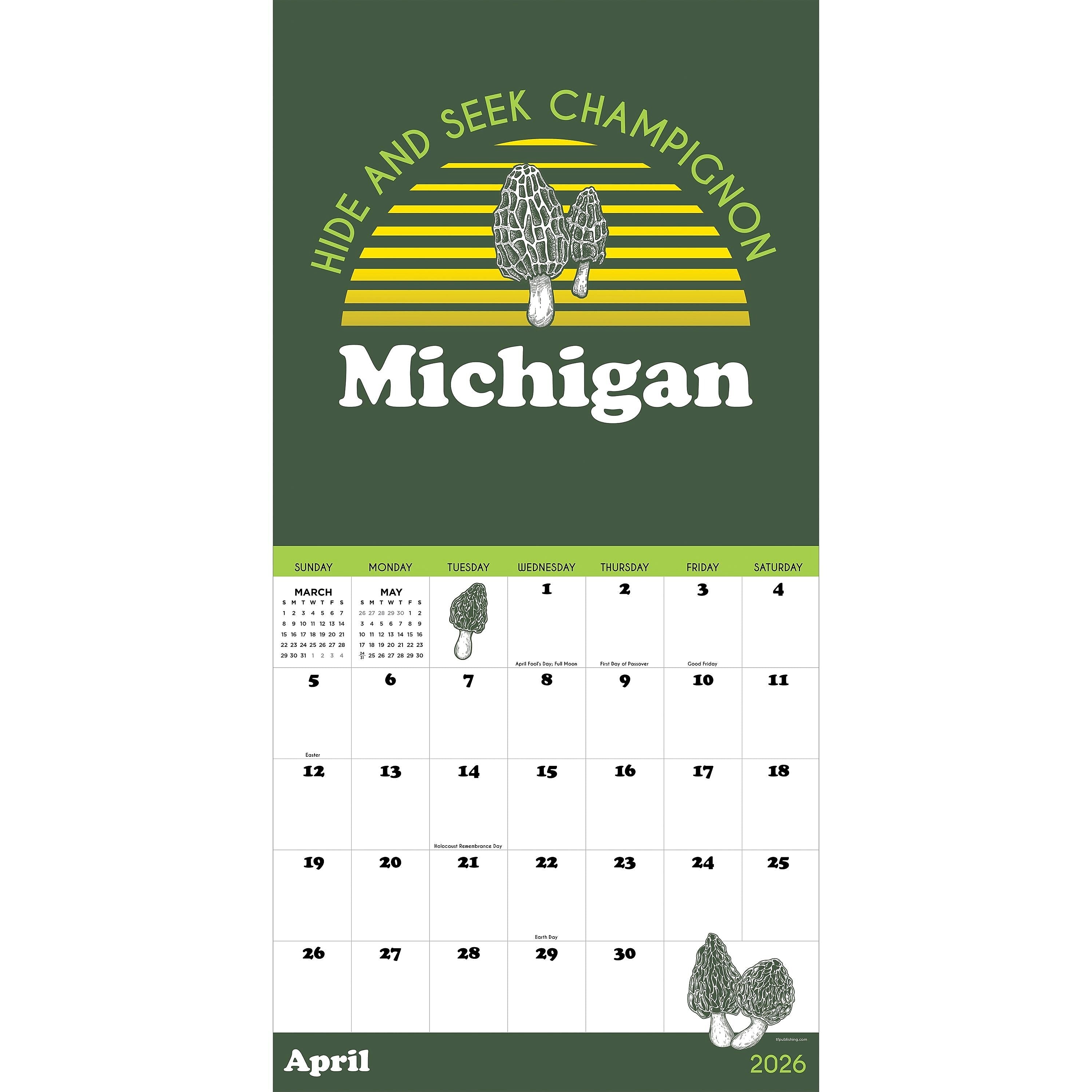 2026 TF Publishing 12" x 17" TF Publishing 12" x 12" Home: Michigan Wall Calendar 26-1130