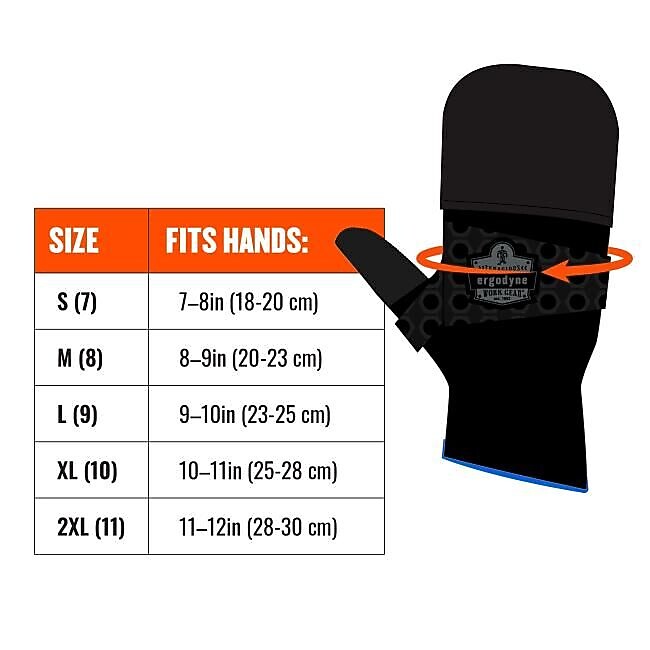 ProFlex 816 Thermal Flip-Top Gloves, Black, Medium (17343)