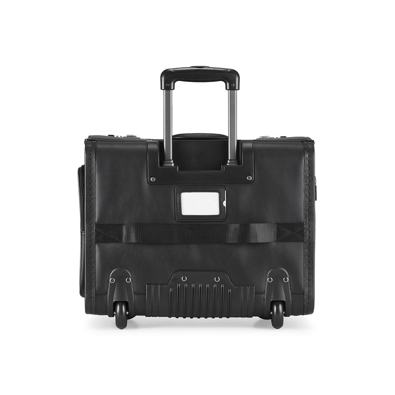 Bugatti Warren Briefcase, Laptop Compatible, Rolling, Black (BZCW053-Black)