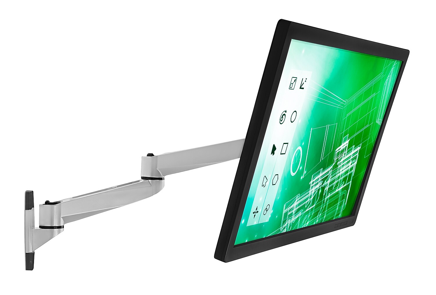 Mount-It! Modular Mount Adjustable Monitor Arm, Up to 27" Monitors, Gray/Silver (MI-33114)