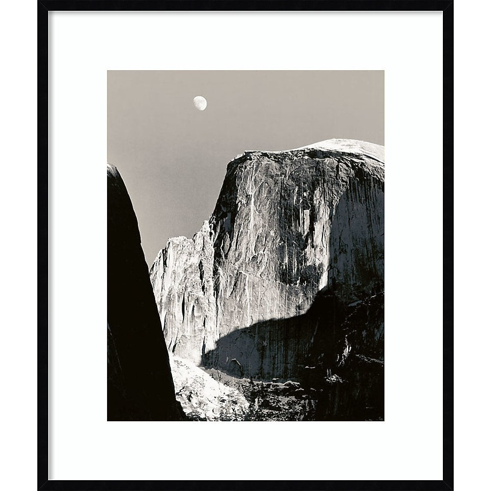 Amanti Art Moon Over Half Dome by Ansel Adams Wood Framed Wall Art Print, 31" x 37" (A42675524636)