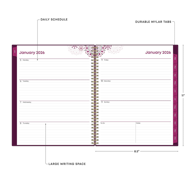 Planning Calendar BS Gili PP 8.5x11 RY26 Wkly/Mthly Safety Wirebound -