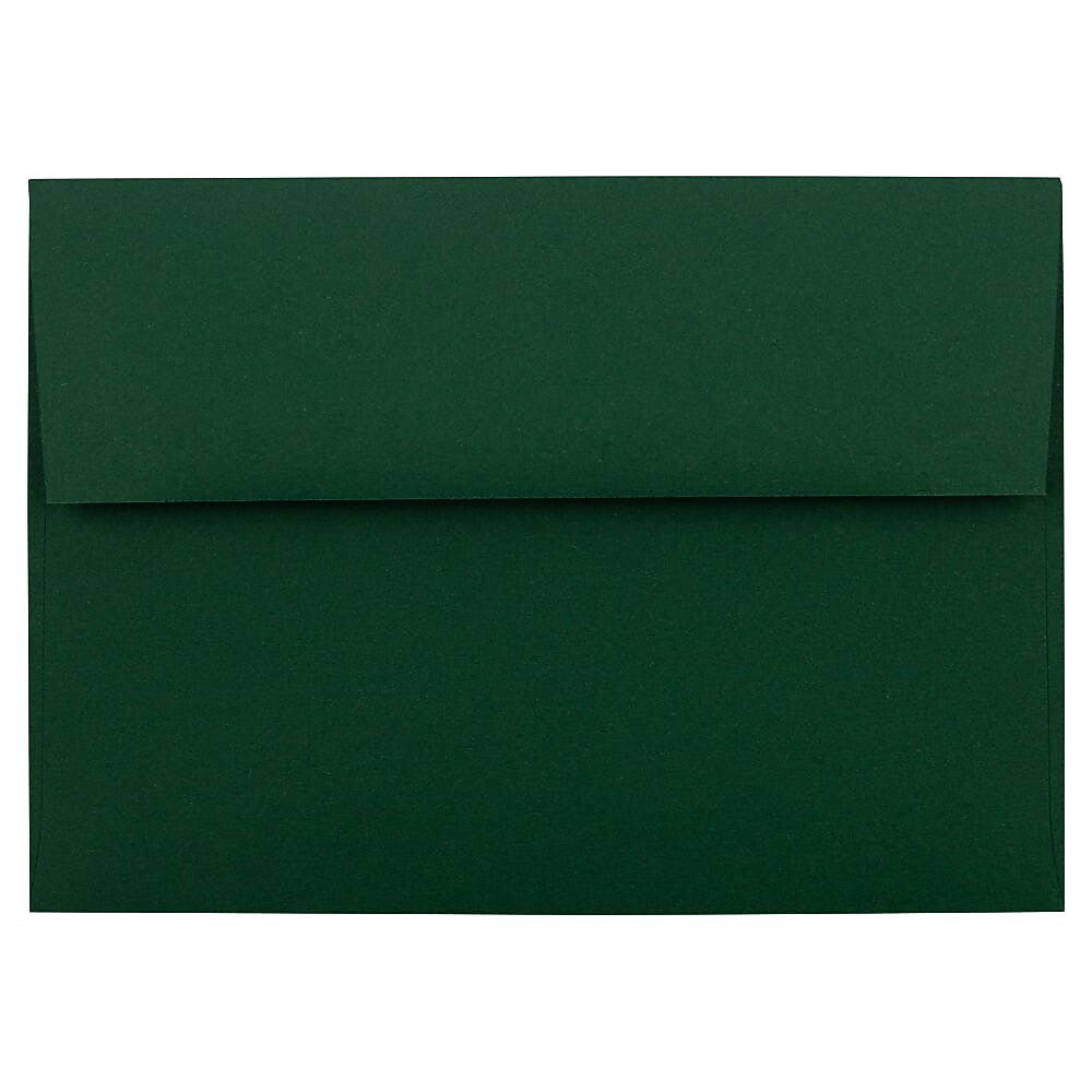 JAM Paper 4Bar A1 Booklet Envelope 3 5/8" x 5 1/8", Dark Green, 100/Pack (63932585d)