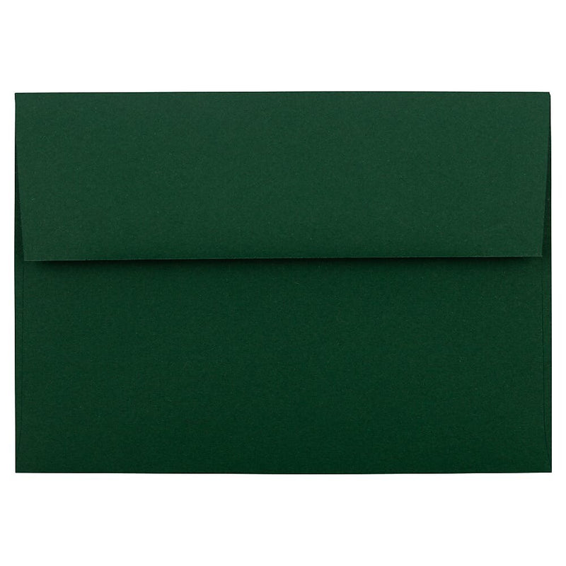 JAM Paper 4Bar A1 Booklet Envelope 3 5/8" x 5 1/8", Dark Green, 100/Pack (63932585d)
