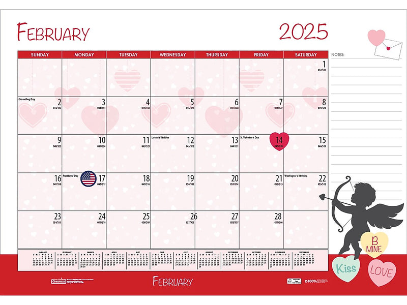 2024-2025 House of Doolittle Seasonal Holiday Depictions 22" x 17" Academic Monthly Desk Pad Calendar (1395-25)