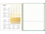 2024-2025 Blue Sky Day Designer Palms 8.5" x 11" Academic Weekly & Monthly Planner, Plastic Cover, White/Green (137891-A25)