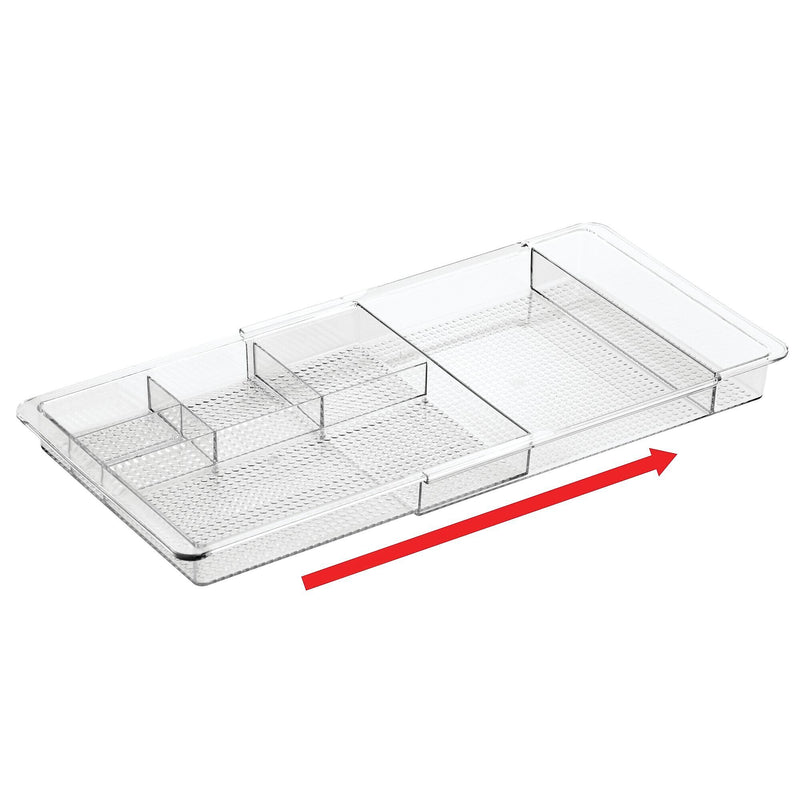 interDesign Clarity 7-Compartment Plastic Accessory Tray, Clear, 2 Piece (95608N)