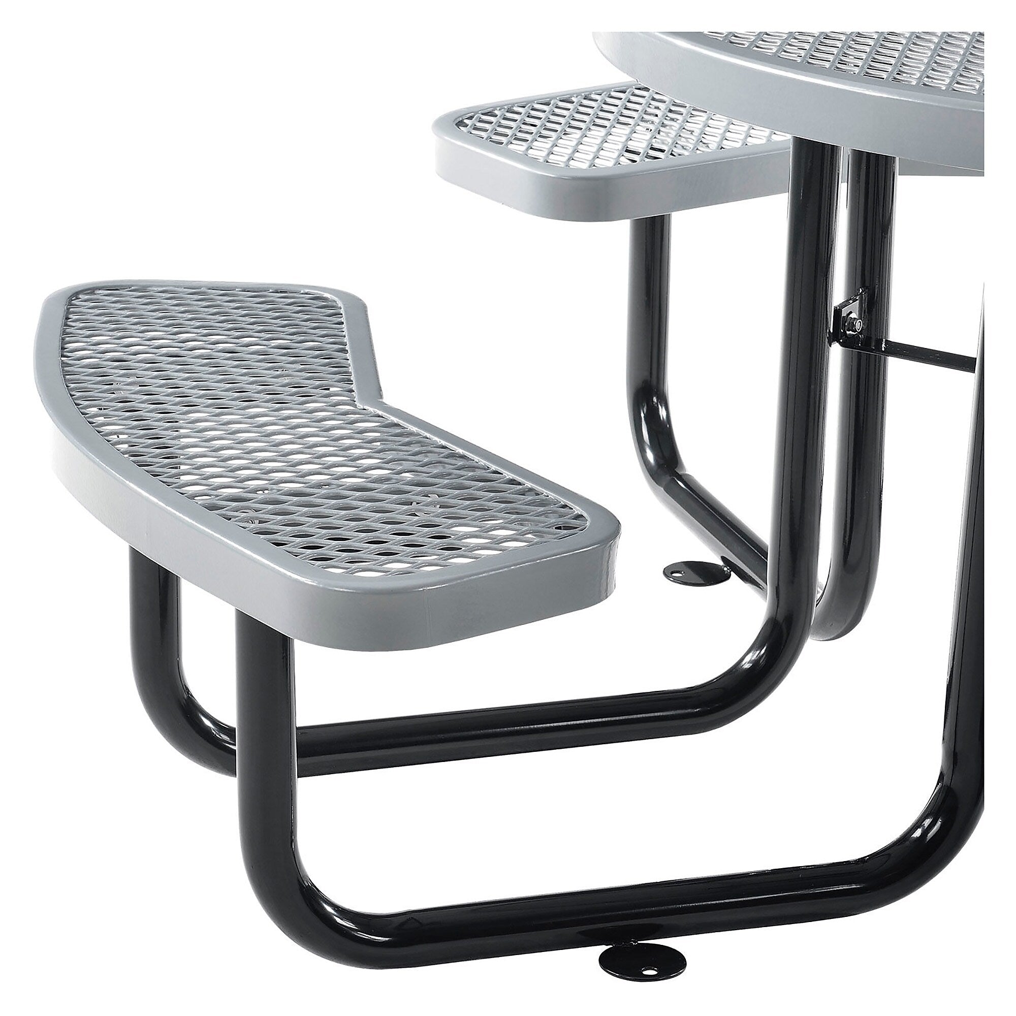 Global Industrial 46" Round Picnic Table, Expanded Metal, Gray (277150GY)