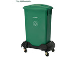 Alpine Industries Rectangular Trash Can Dolly, 200 lb. Weight Capacity, Black, 2/Pack (ALP477-DOLLY-2PK)