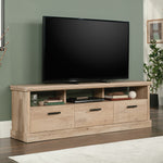 Sauder Aspen Post Credenza TV Stand, Screens up to 70", Prime Oak (433961)