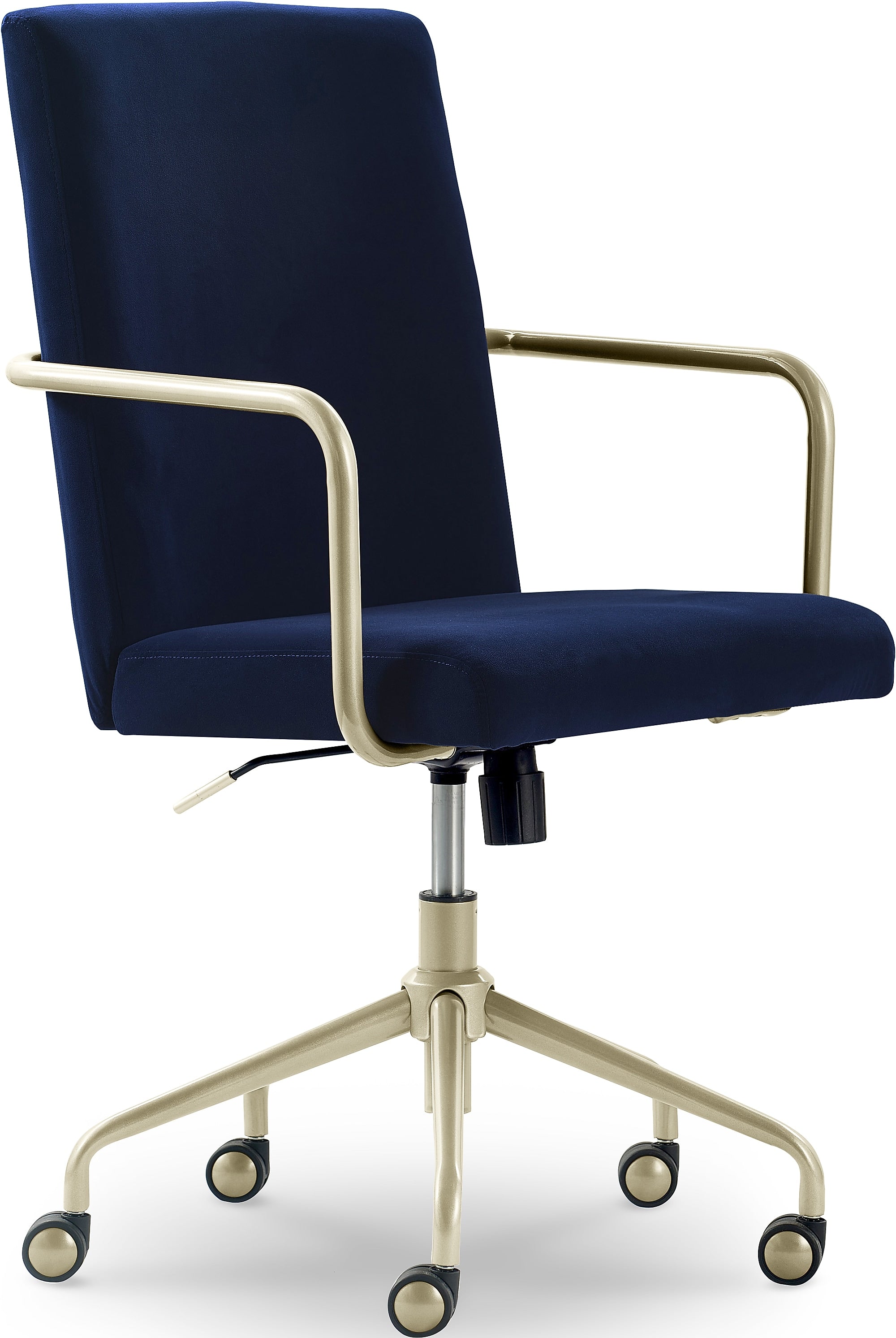 Elle Decor Giselle Fabric Computer and Desk Chair, Navy Blue/Gold (CHR10058C)