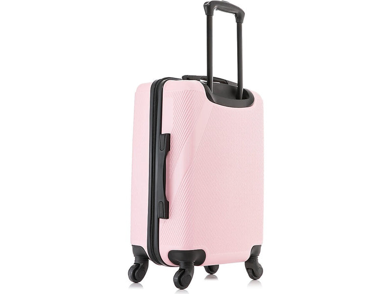 DUKAP Discovery 20" Hardside Suitcase, 4-Wheeled Spinner, TSA Checkpoint Friendly, Pink (DKDIS00S-PNK)