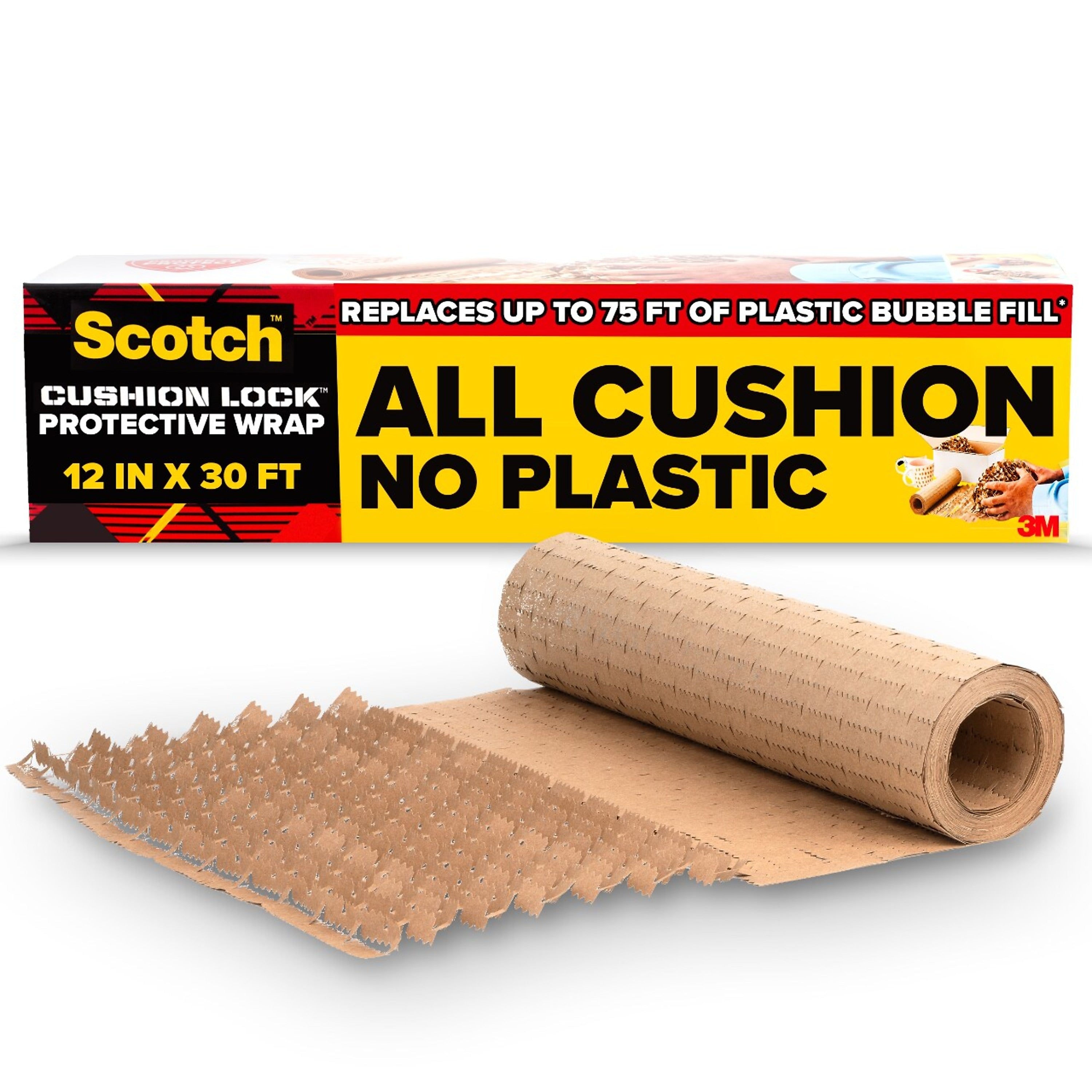 Scotch Cushion Lock Protective Wrap, Tan, 12" x 30' (PCW-1230)