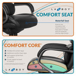 La-Z-Boy Aberdeen Ergonomic Bonded Leather Swivel Executive Chair, Black (51545-BLK)