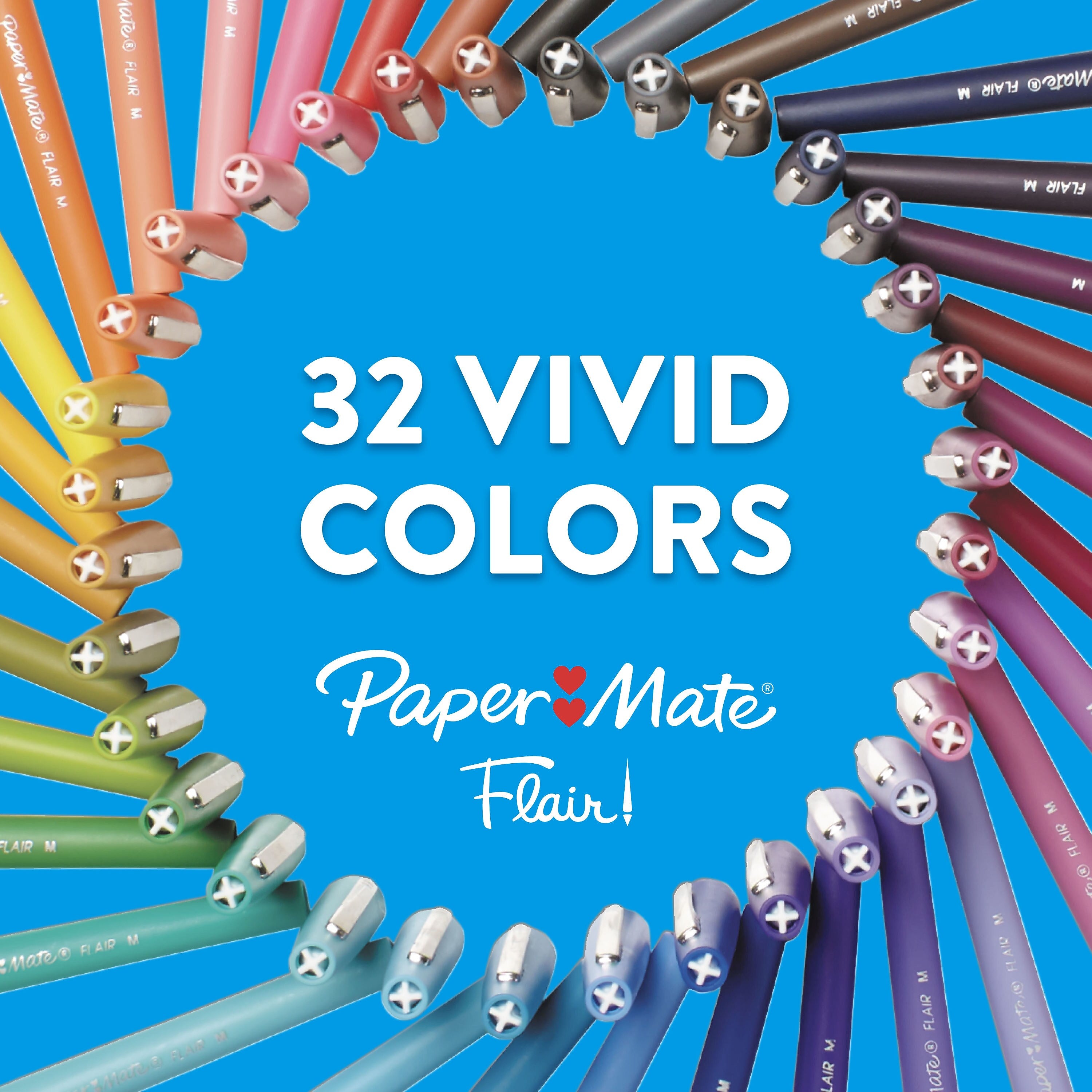 Paper Mate Flair Felt Pen, Medium Point, 0.7mm, Red Ink, Dozen (8420152)