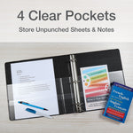 Cardinal Premier ClearVue 1" 3-Ring Non-View Binders, D-Ring, Black (10301)