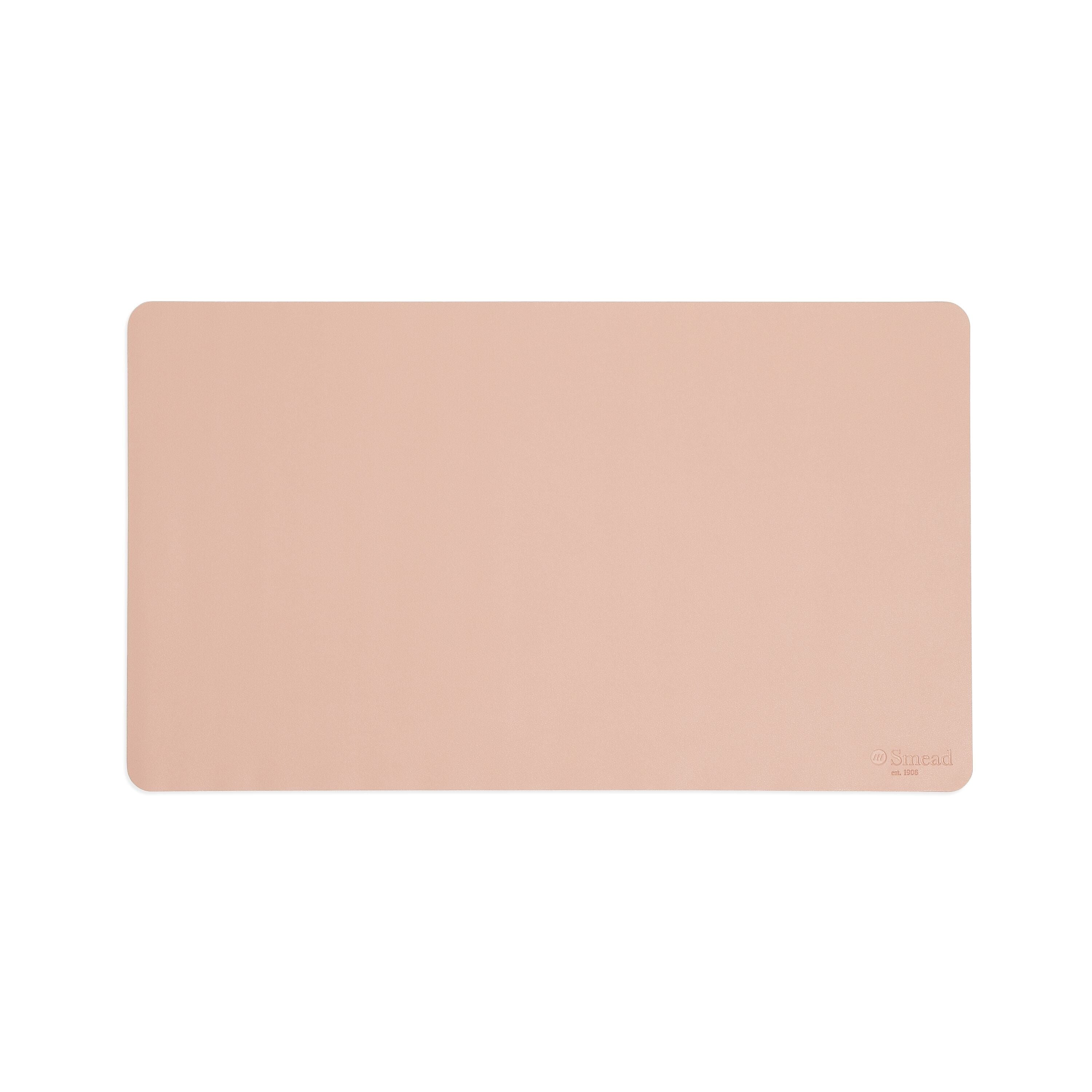 Smead Small Vegan Leather Anti-Slip Desk Pad, 23.6" x 13.7", Light Pink (64839)