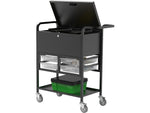 Luxor Metal Mobile File Cart with Swivel Wheels, Black/Gray (UCWS003)