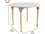 Flash Furniture Bright Beginnings Hercules 33" Round Table, Height Adjustable, White/Beech (MK-ME088022-GG)