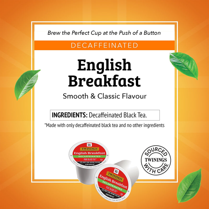 Twinings English Breakfast Decaf Black Tea, Keurig® K-Cup® Pods, 24/Box (TNA85784)