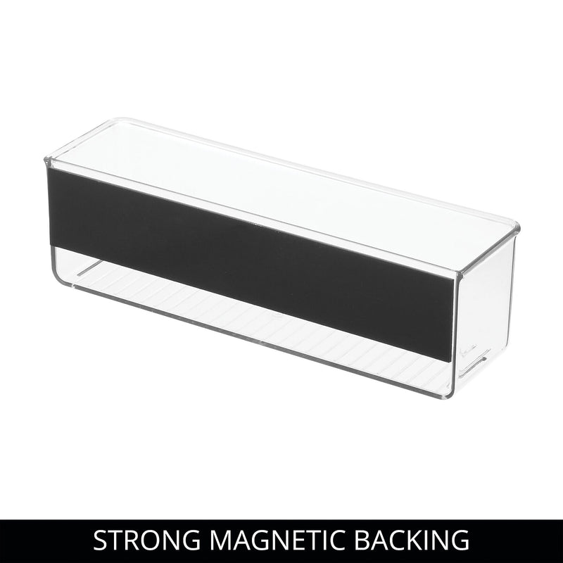 iDESIGN Magnetic Small Plastic Storage Bins, 3.25" x 11" x 3", Clear, 4/Pack (28131M4)