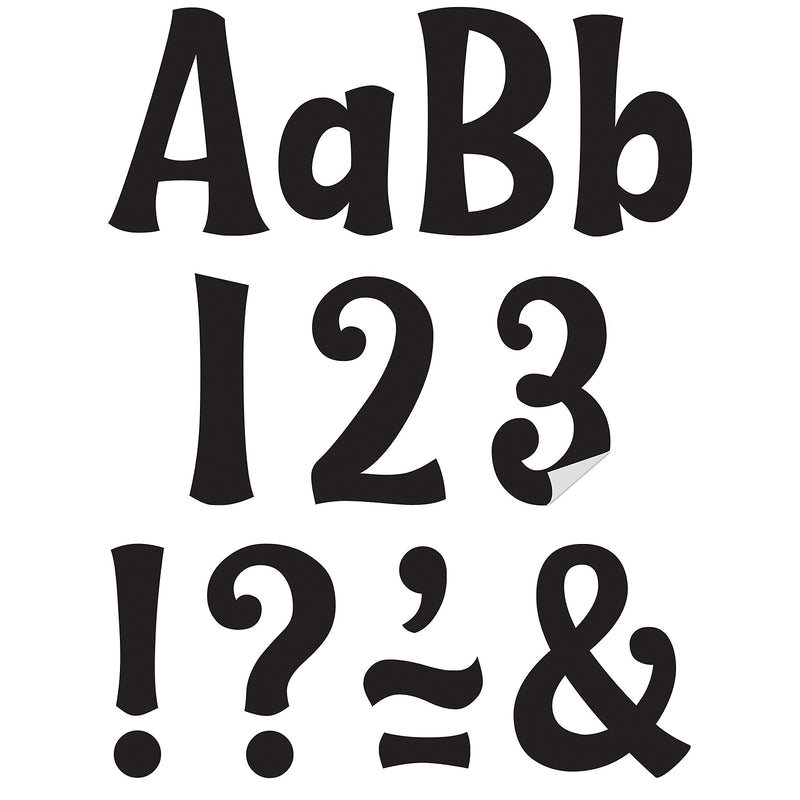 Teacher Created Resources Wild Whimsy 4" Self-Adhesive Letters and Numbers, Black, 222/Pack (TCR9643)