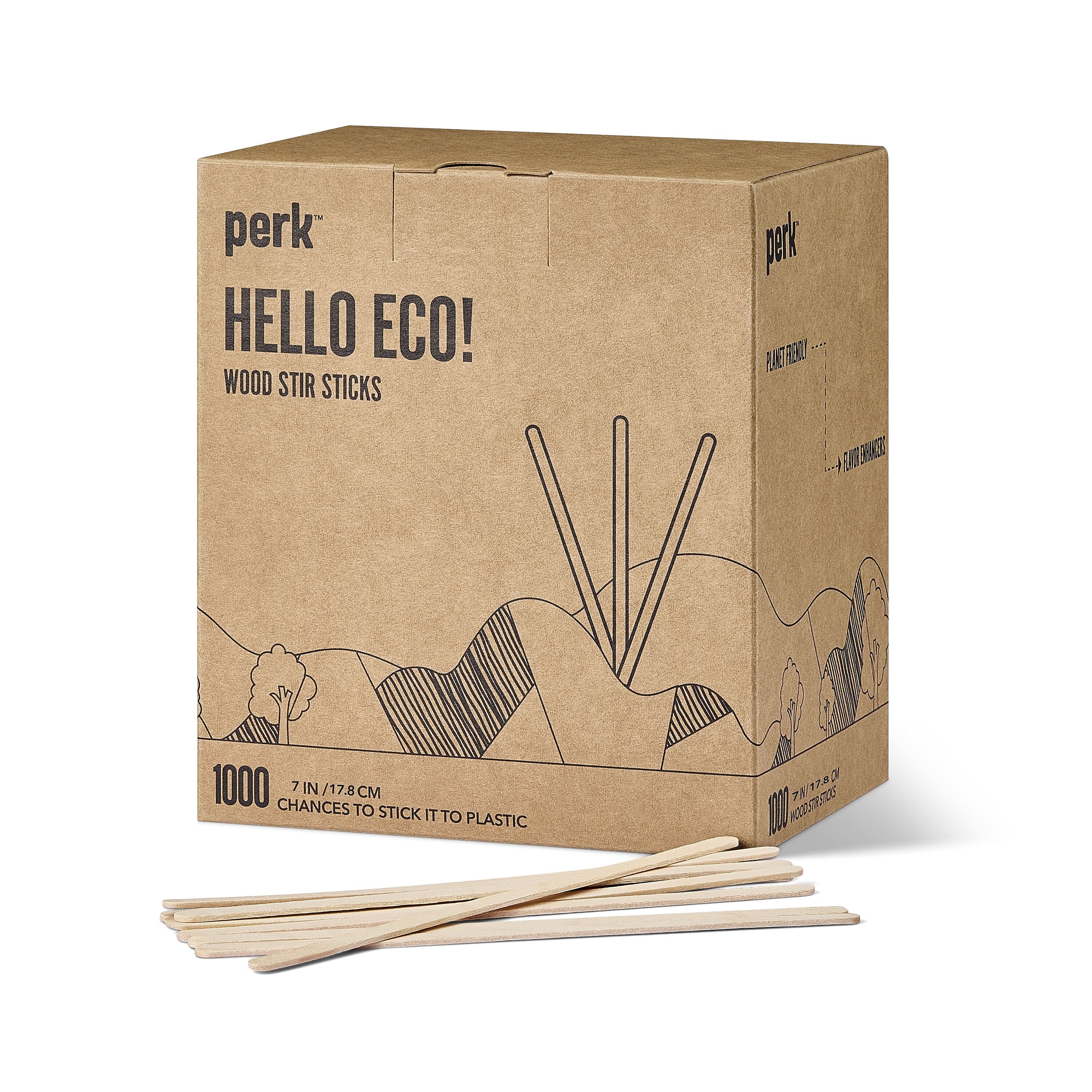 Perk™ Wooden Stirrers, 7", 1000/Pack (PK62345)