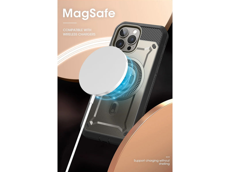 SUPCASE Unicorn Beetle PRO MAG Rugged Case for iPhone 15 Pro, Shock-Absorbing, Titan Gray